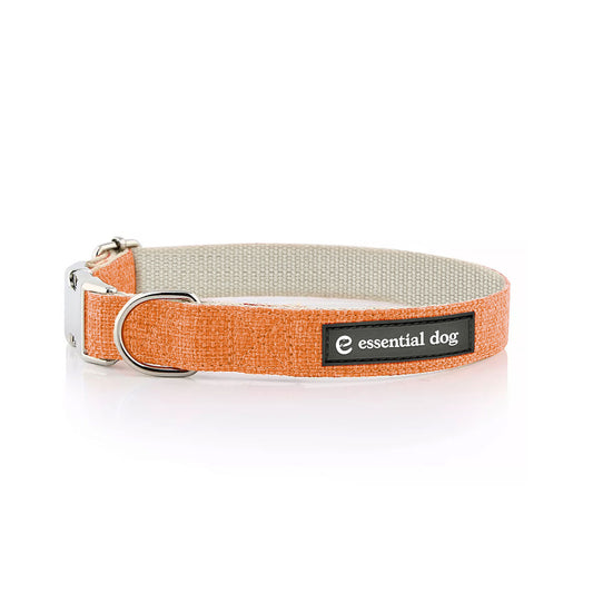Organic Hemp & Cotton Dog Collar – Orange Burst | Eco-Friendly, Strong & Soft